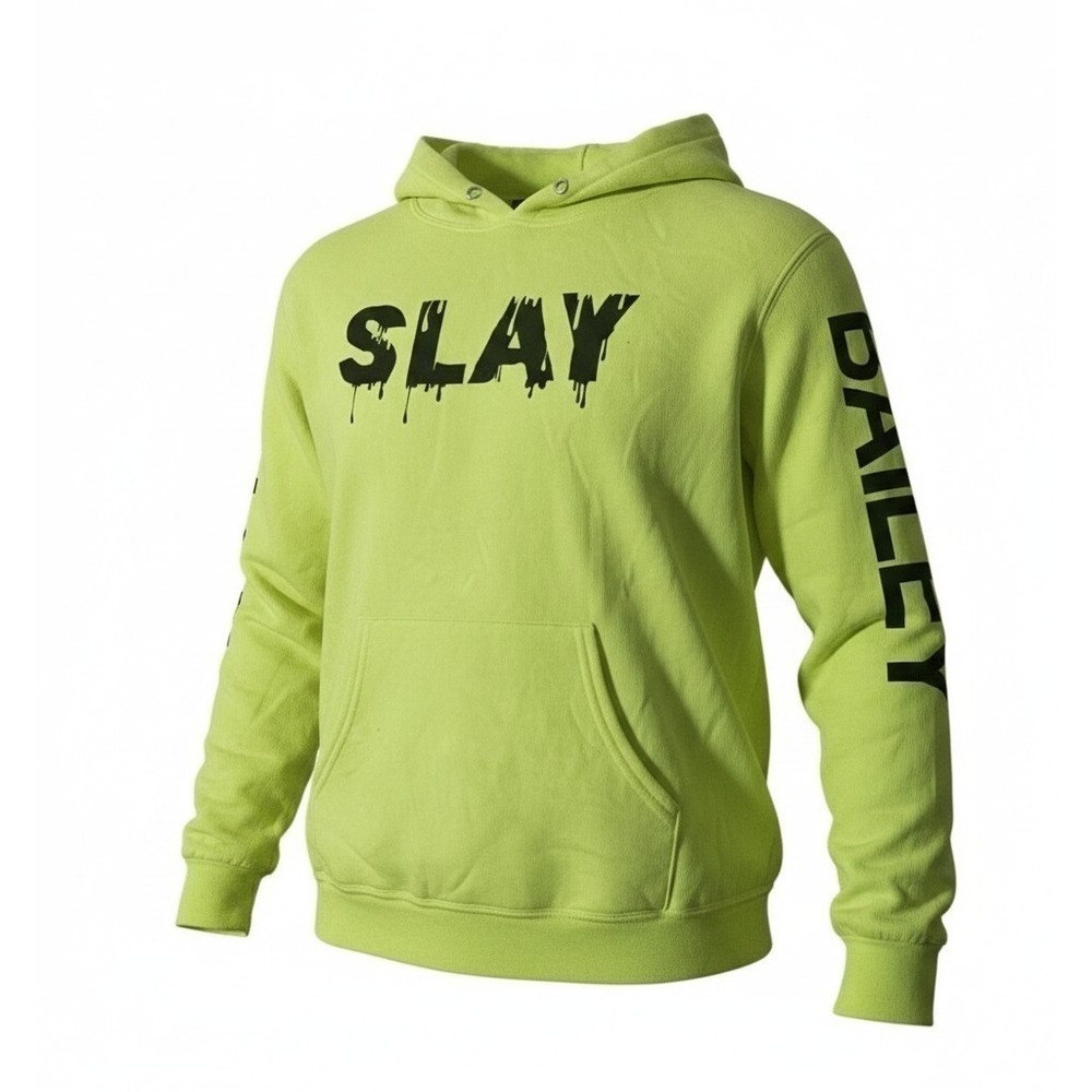 Neon Green Slay Bailey Graphic Hoodie Fruit of the Loom Size S